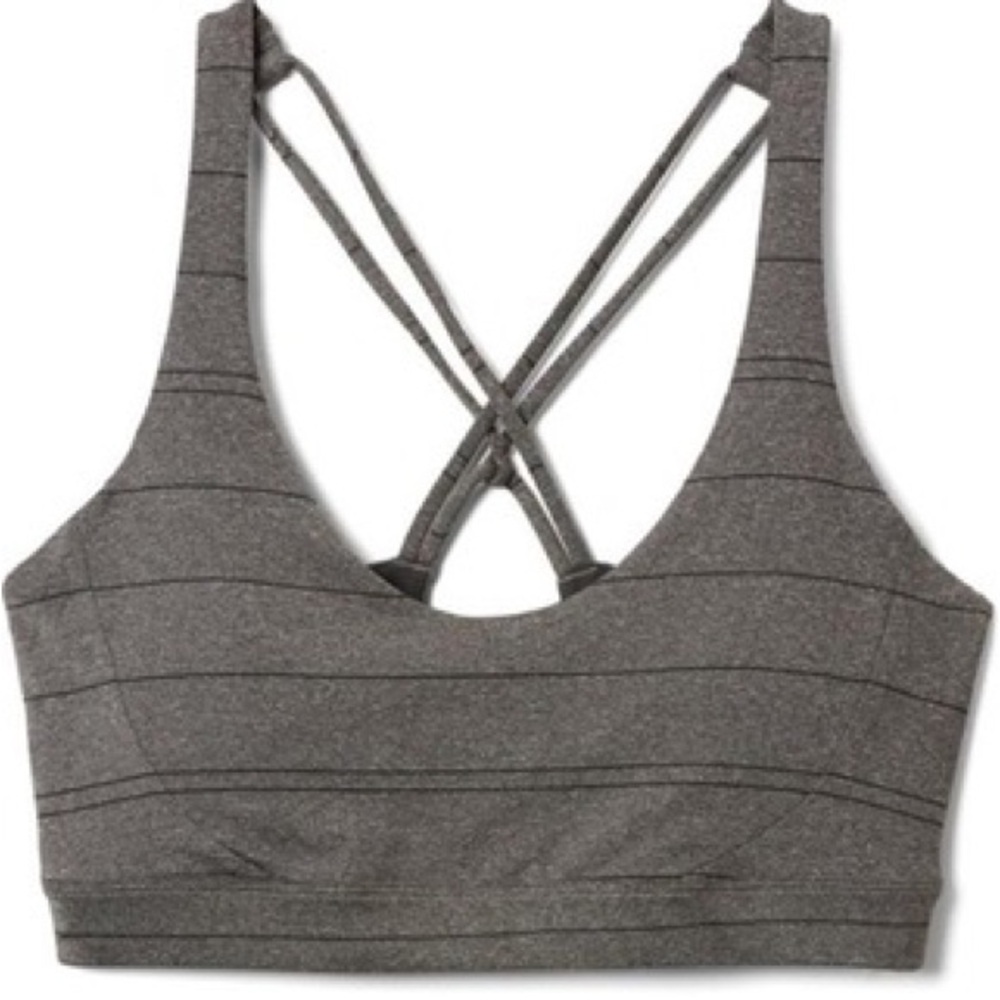 Prana Heavana Every Day Bra in Charcoal Grey Stripe - Size XS